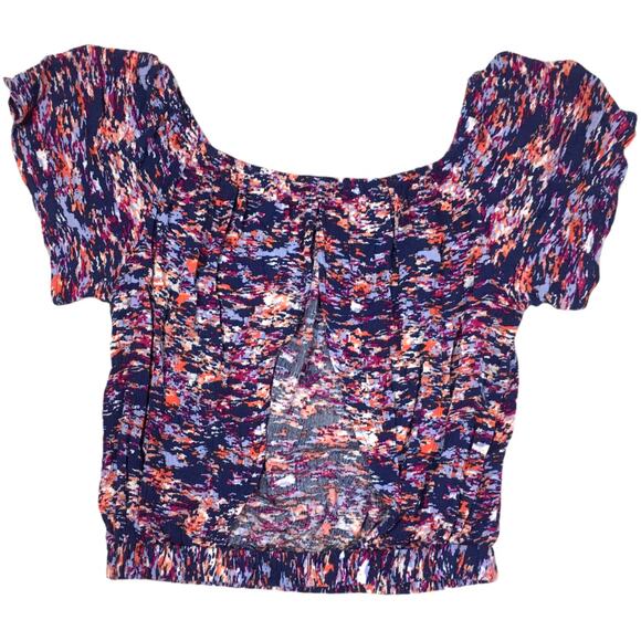 Elodie Top Short Sleeve Open Back Printed Women's Medium Boho Festival Casual - Picture 10 of 10